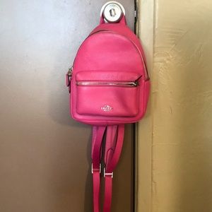 pink coach backpack
